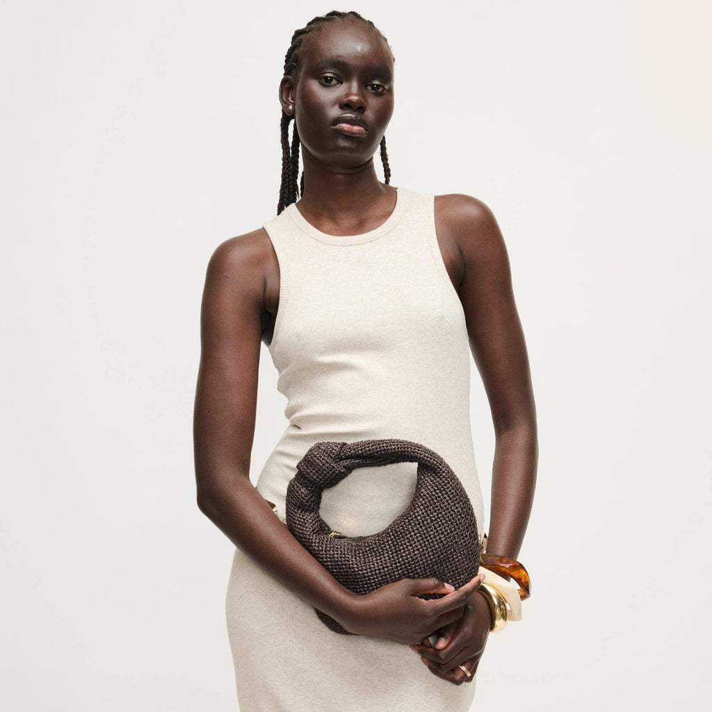 Tracy Straw Knot Clutch