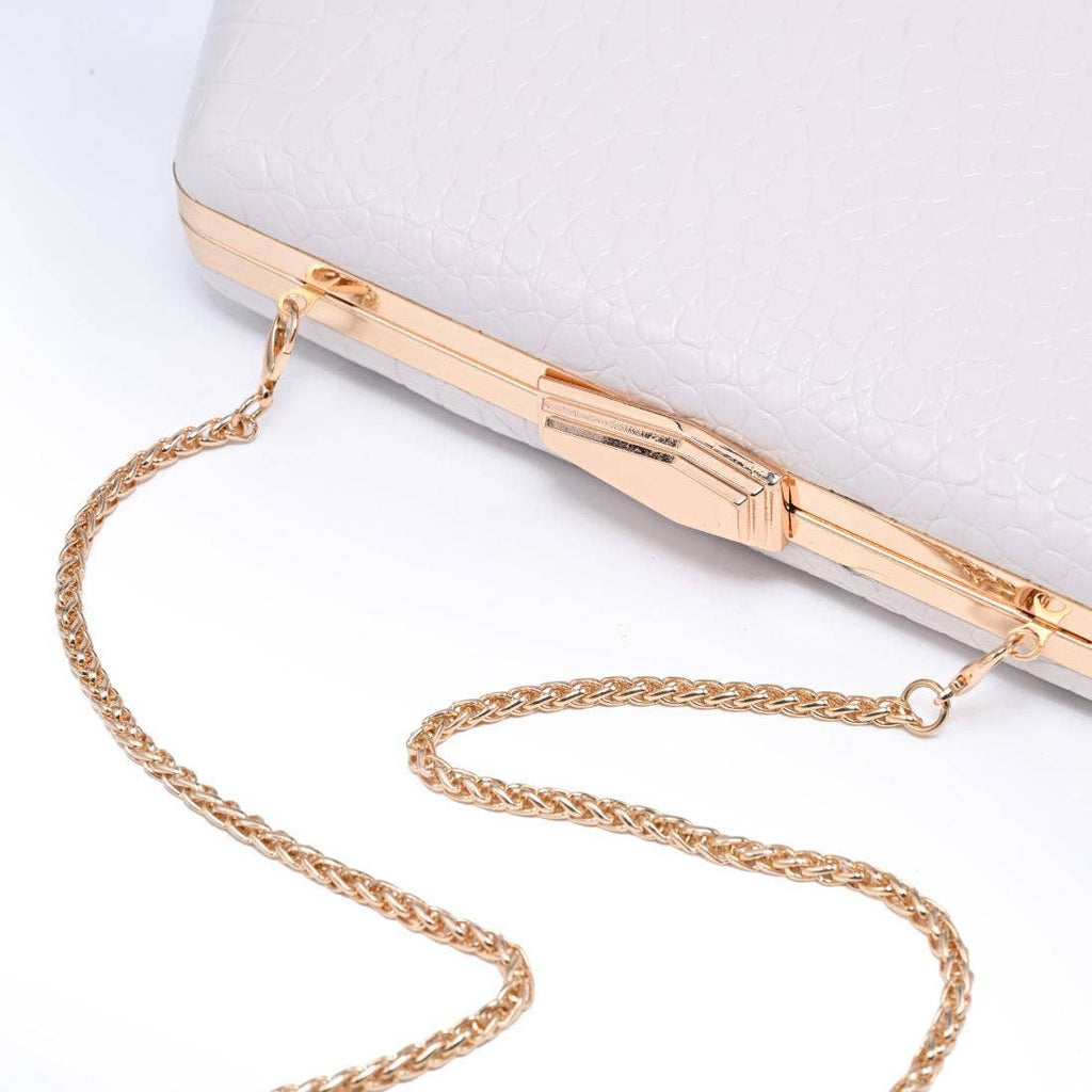 Irene - Croco Asymmetrical Evening Bag