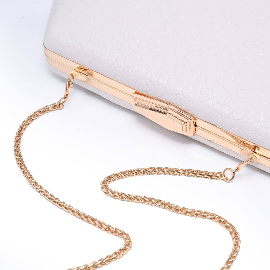 Irene - Croco Asymmetrical Evening Bag