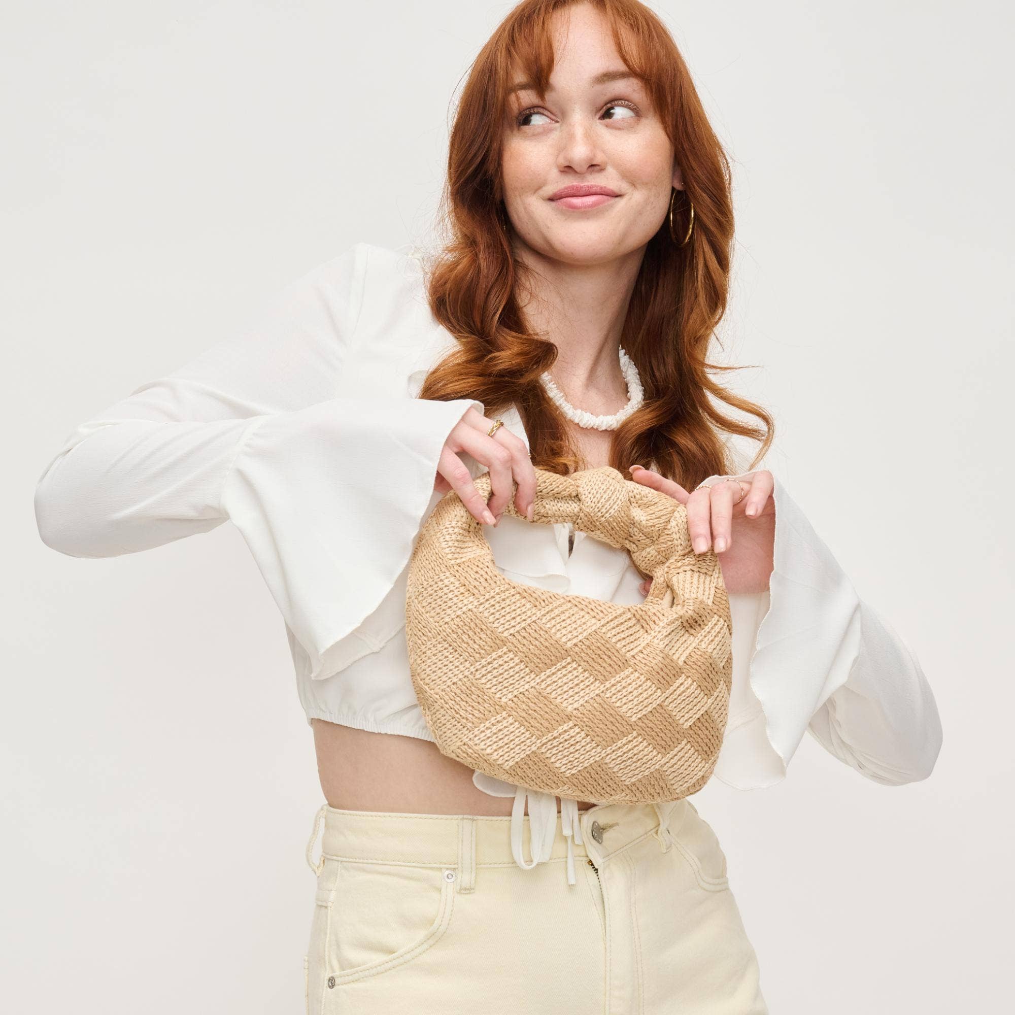 Tracy Straw Knot Clutch