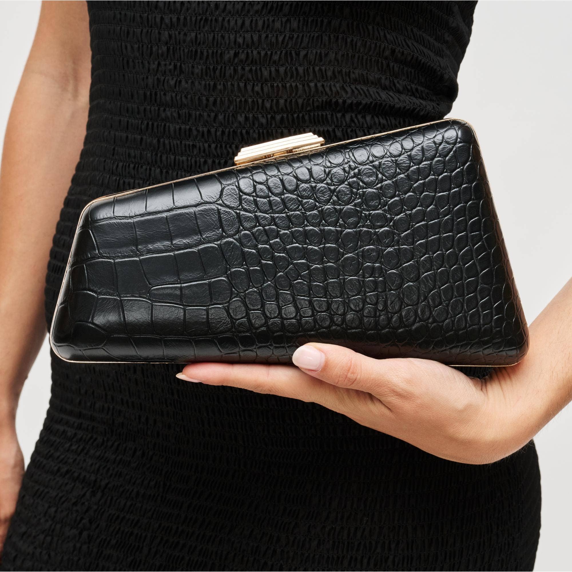 Irene - Croco Asymmetrical Evening Bag