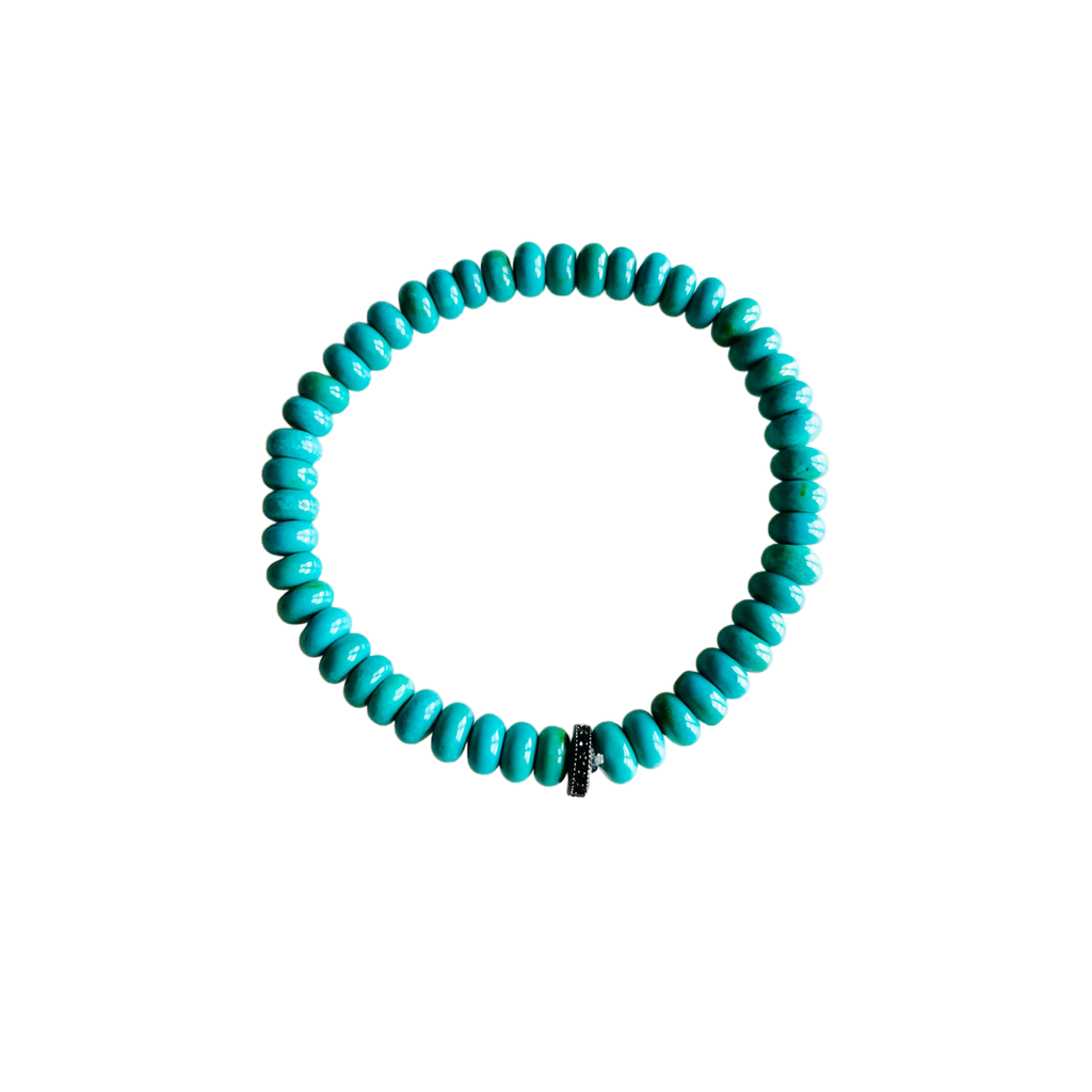 Candy Stretch Bracelets: Turquoise with Black Veins