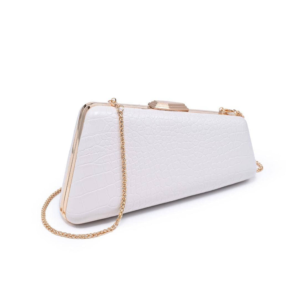Irene - Croco Asymmetrical Evening Bag