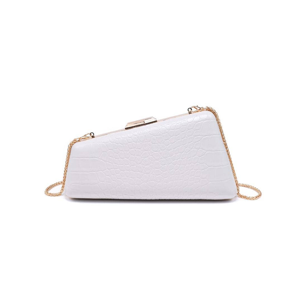 Irene - Croco Asymmetrical Evening Bag