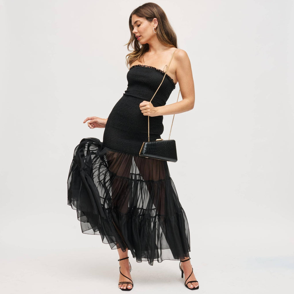 Irene - Croco Asymmetrical Evening Bag