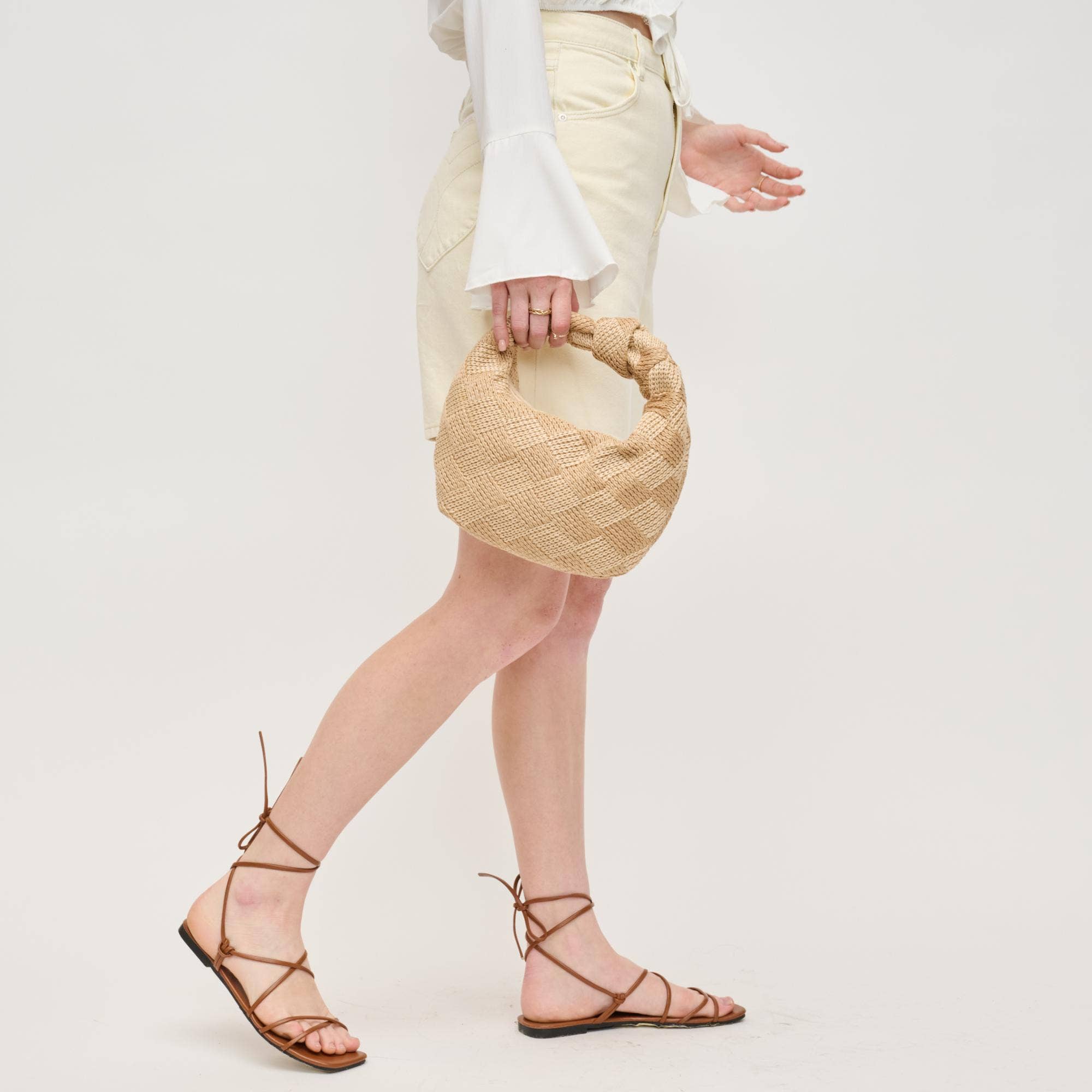 Tracy Straw Knot Clutch