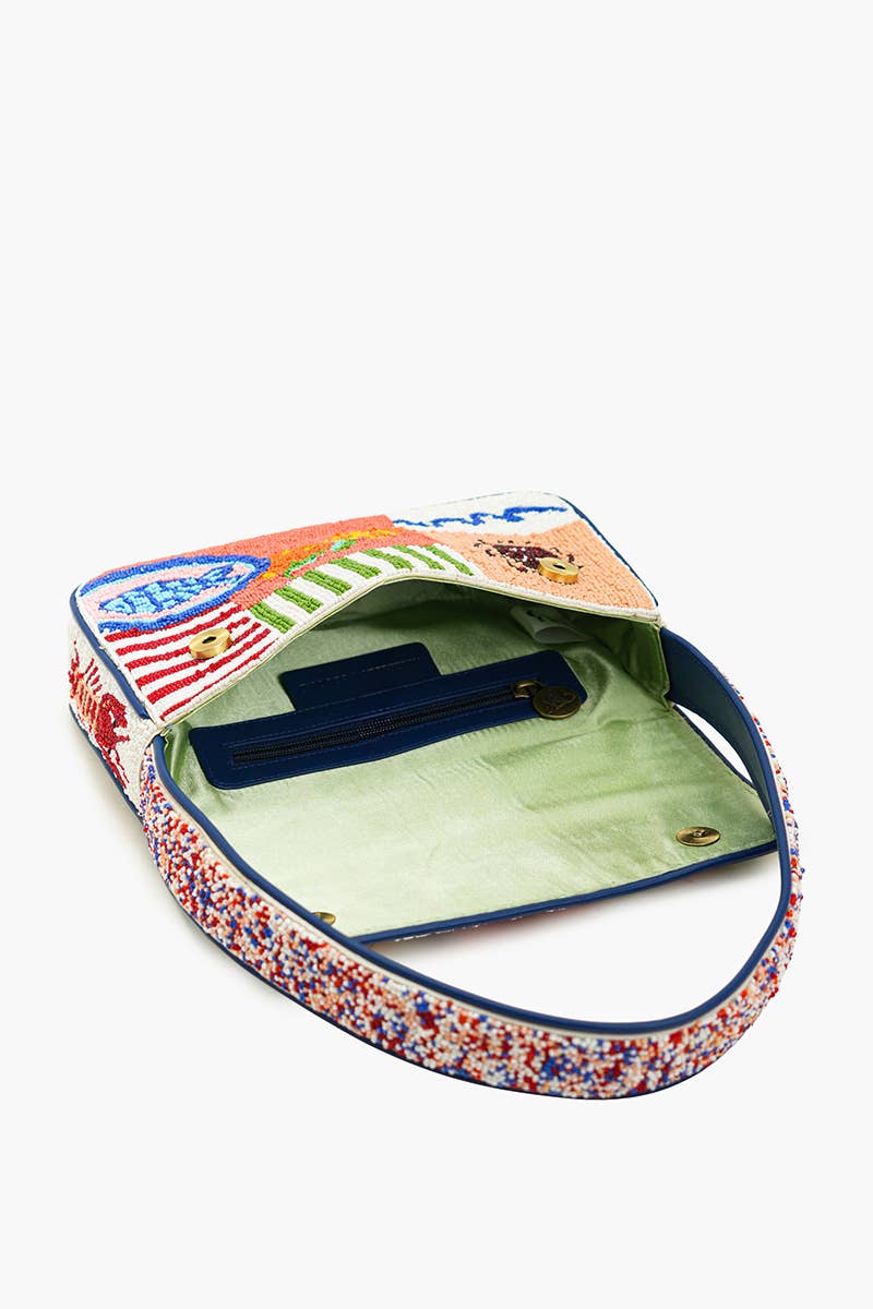 Sun & Sea Beaded Shoulder Bag