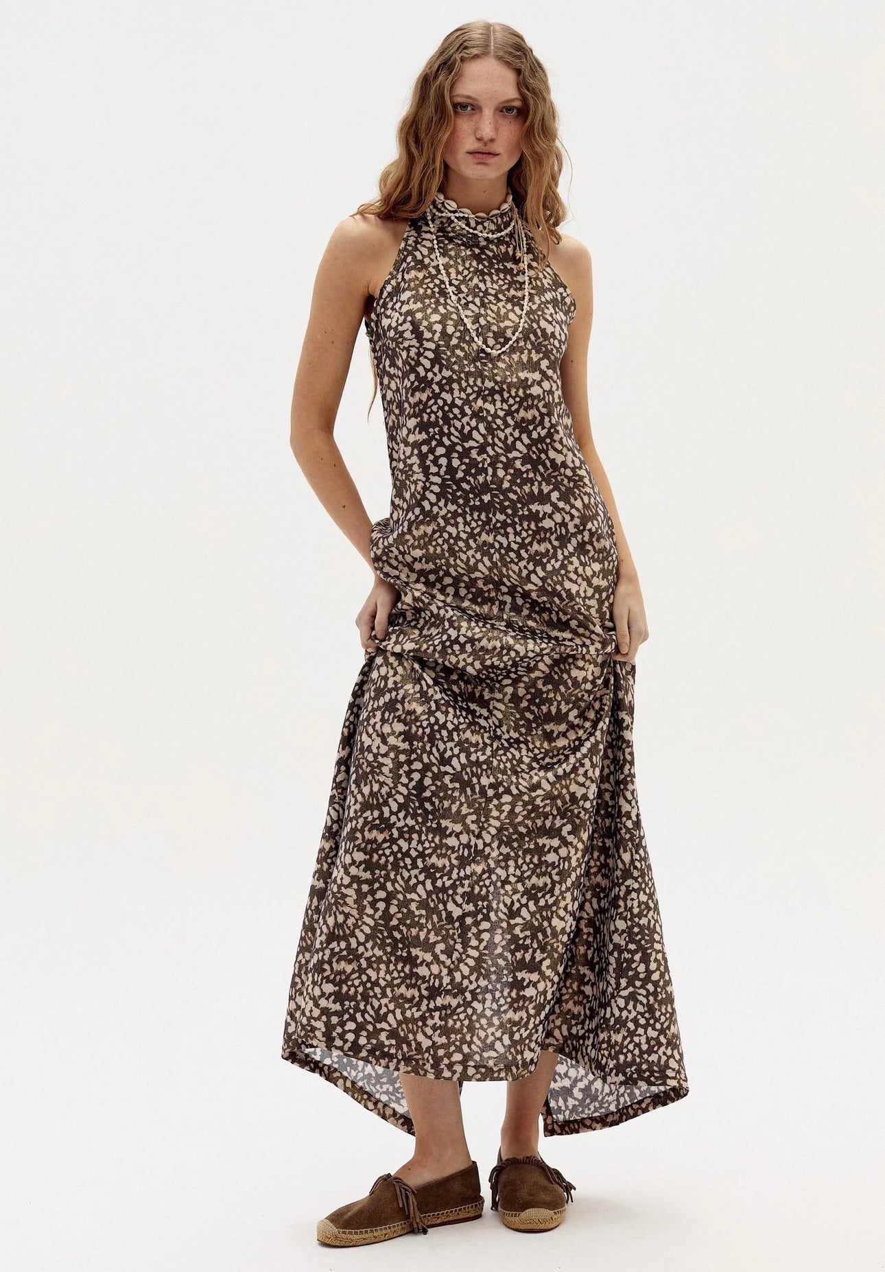 Jacinta Metallic Linen Dress