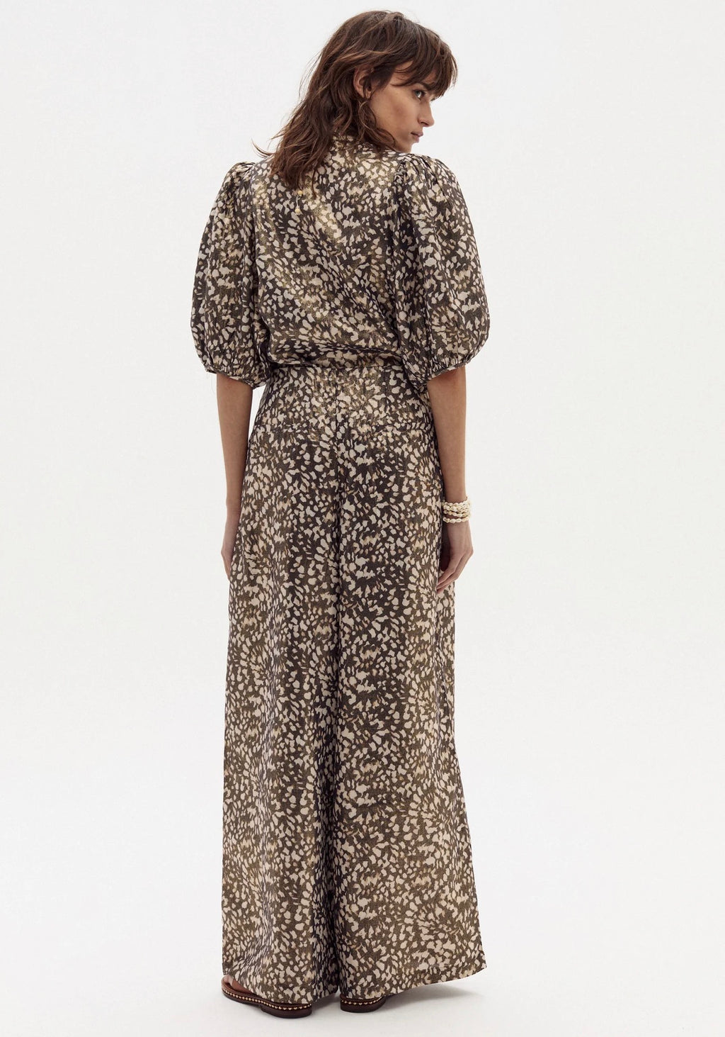 Culotte Metallic Linen Pant