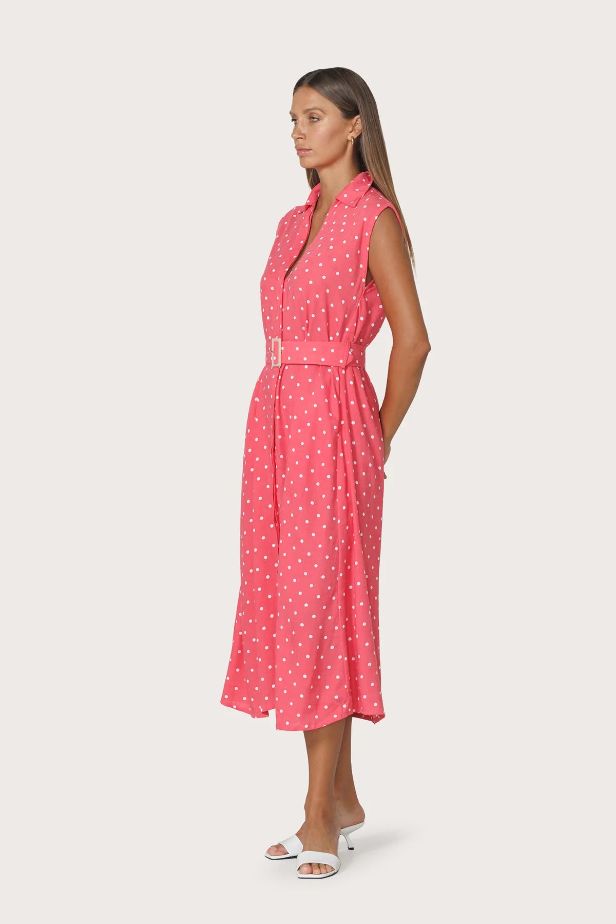 Chloe Belted Linen Shirt Dress