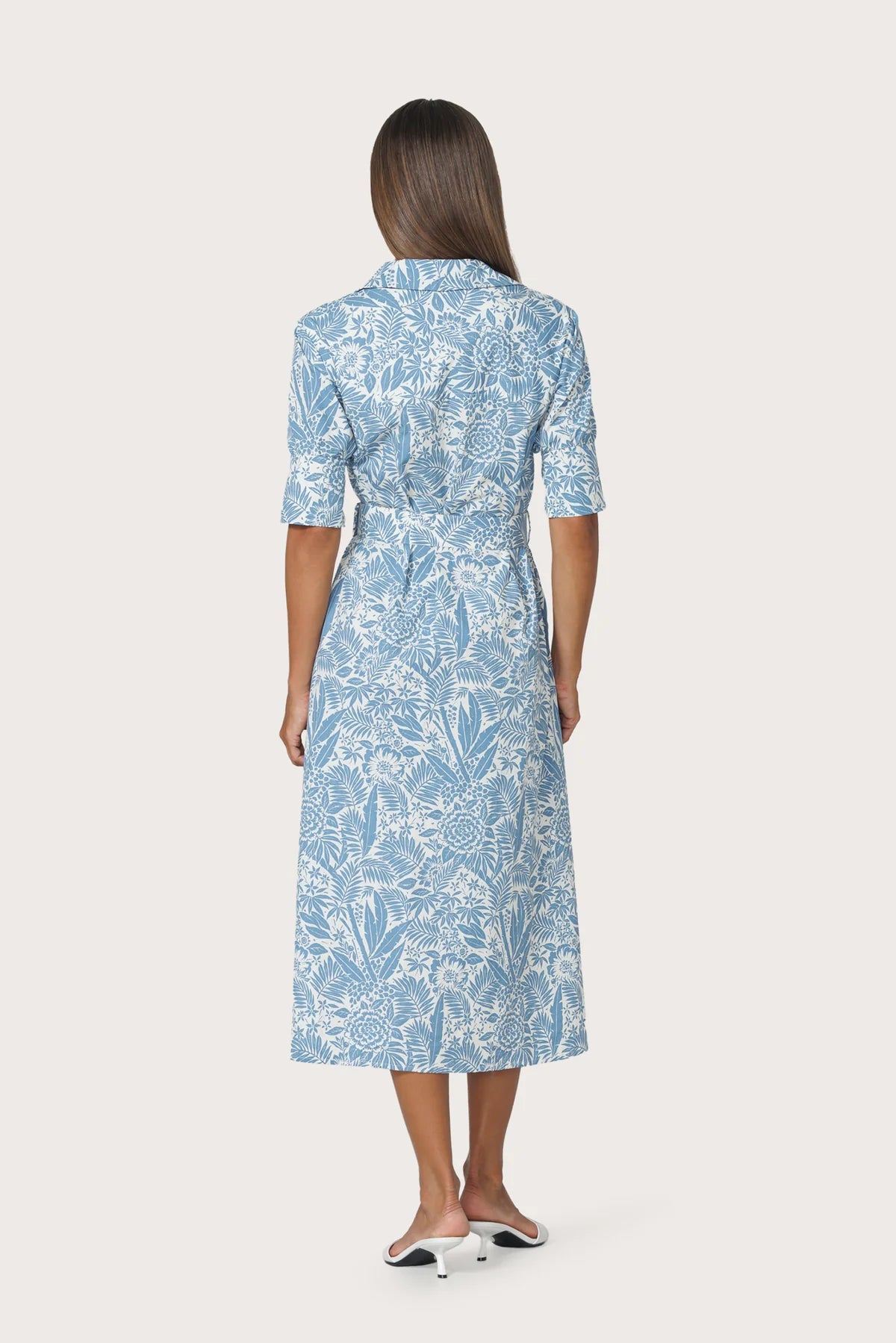 Chrissie Belted Poplin Botanical