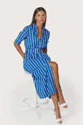 Chrissie Belted Poplin Vacay Stripe