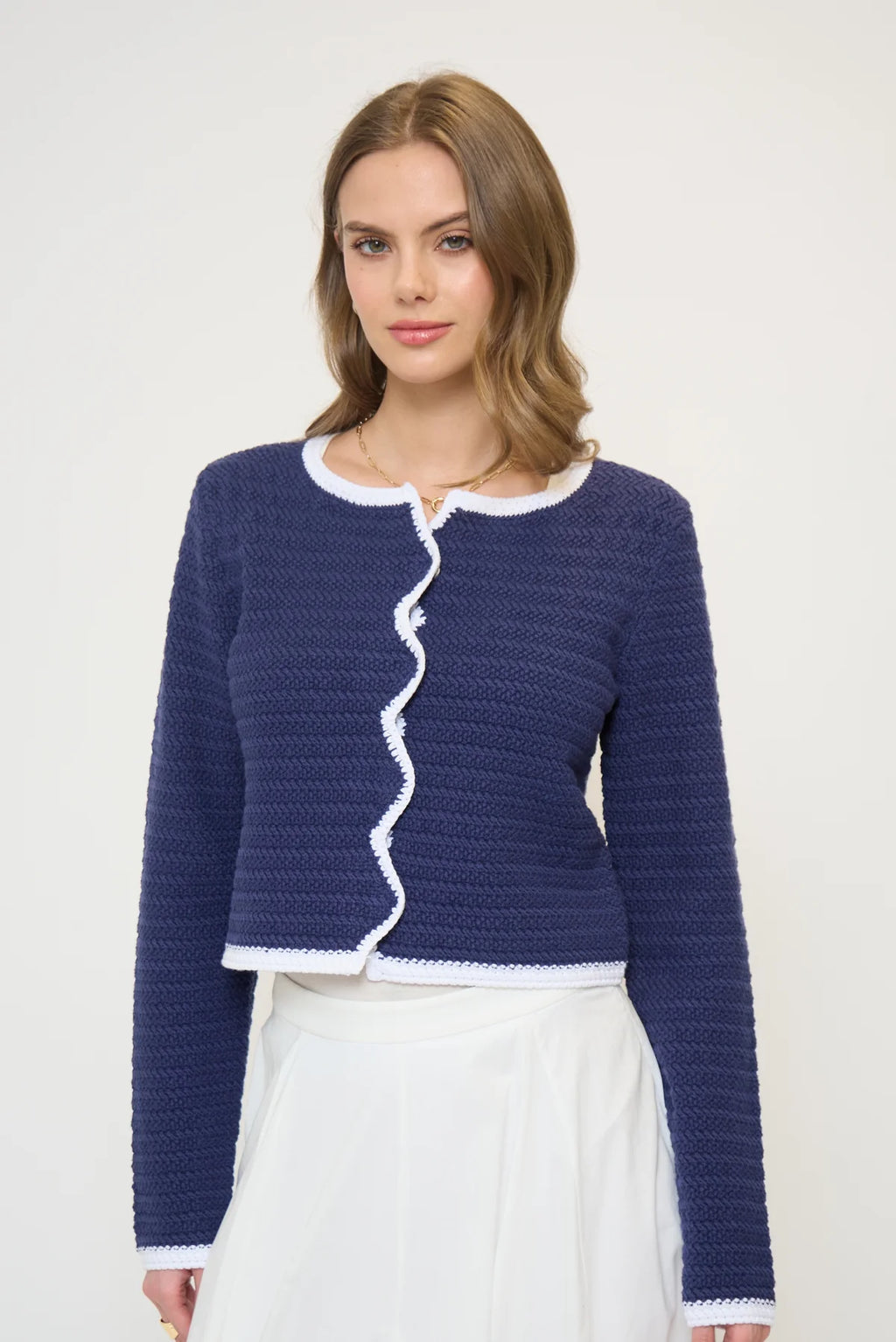 Wren Scallop Crochet Cardigan