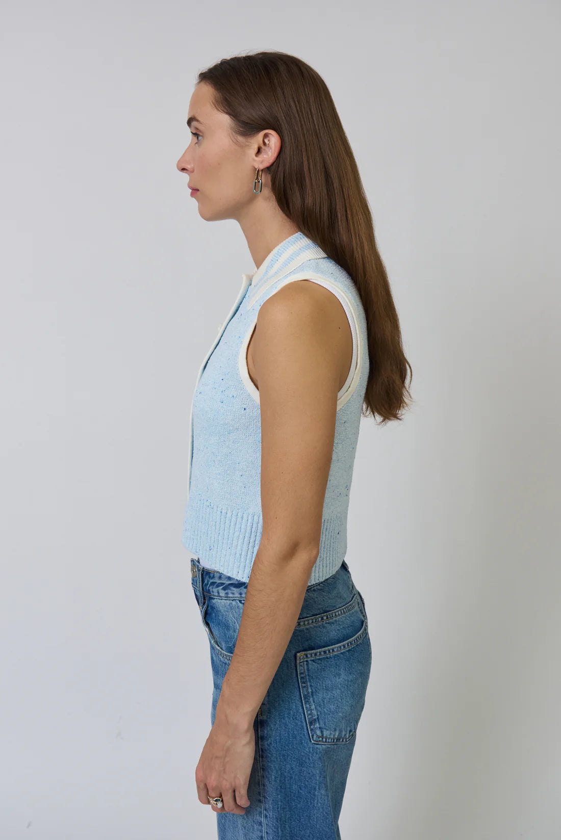 Celeste Tweed Collared Top
