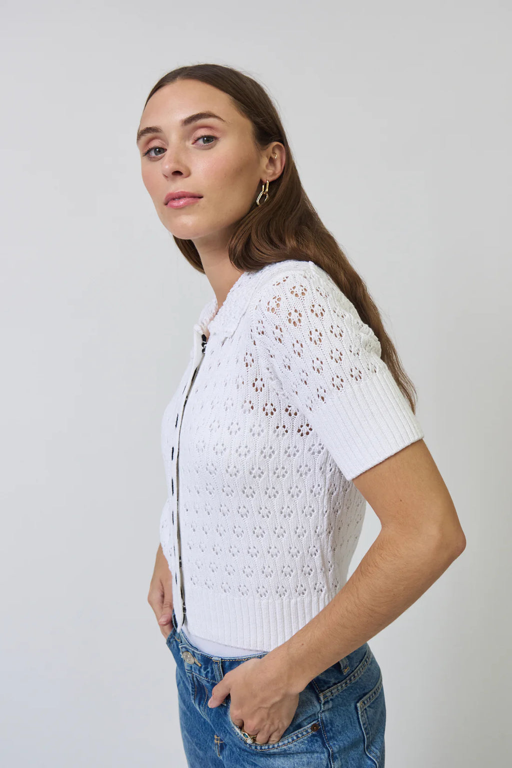 Charli Eyelet Stitch Top