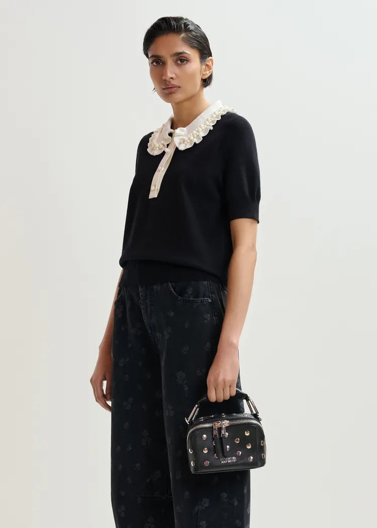 Jewelry Embroidered Knit Polo