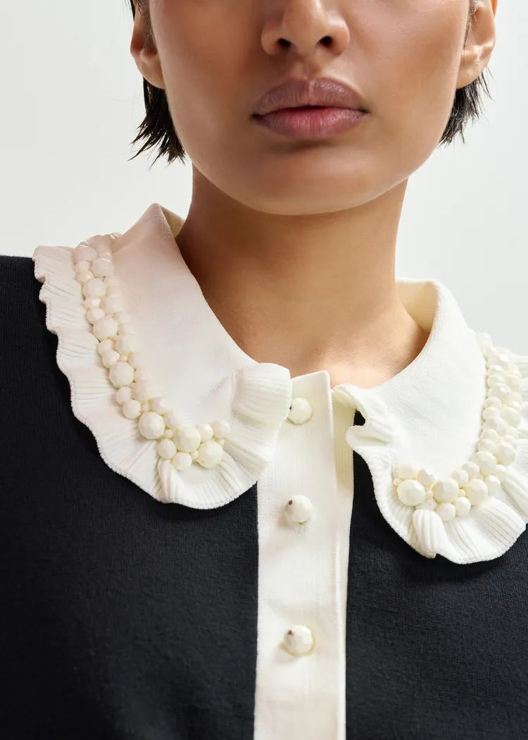 Jewelry Embroidered Knit Polo