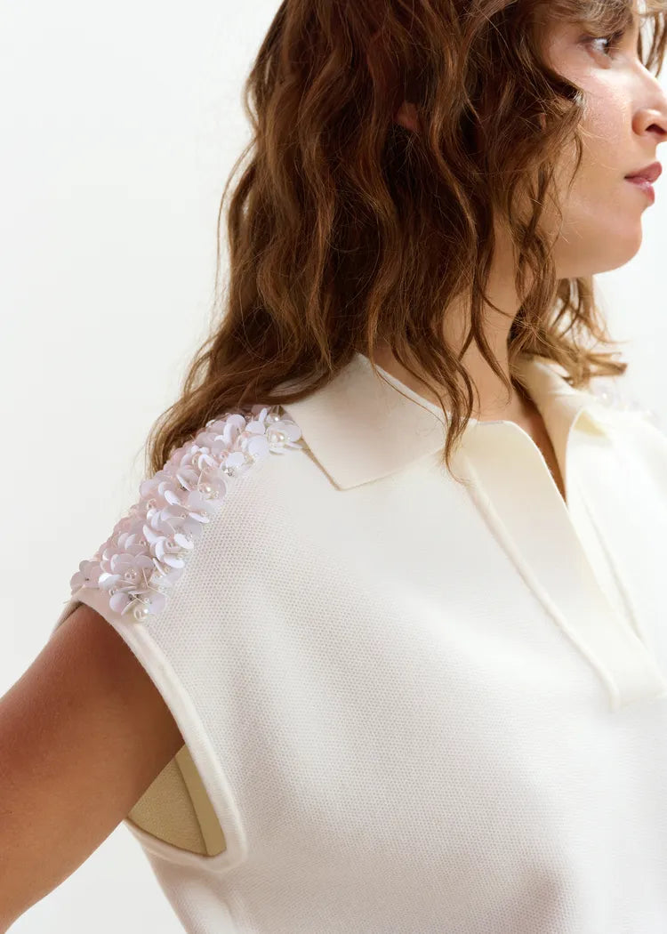 Joline Embroidered Knit Polo