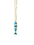 Pisces Fish Necklace- Turquoise