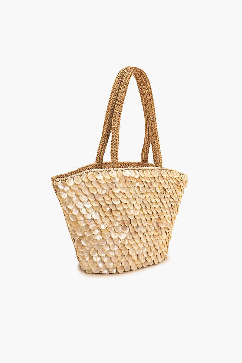 Rainbow Shell Beaded Tote