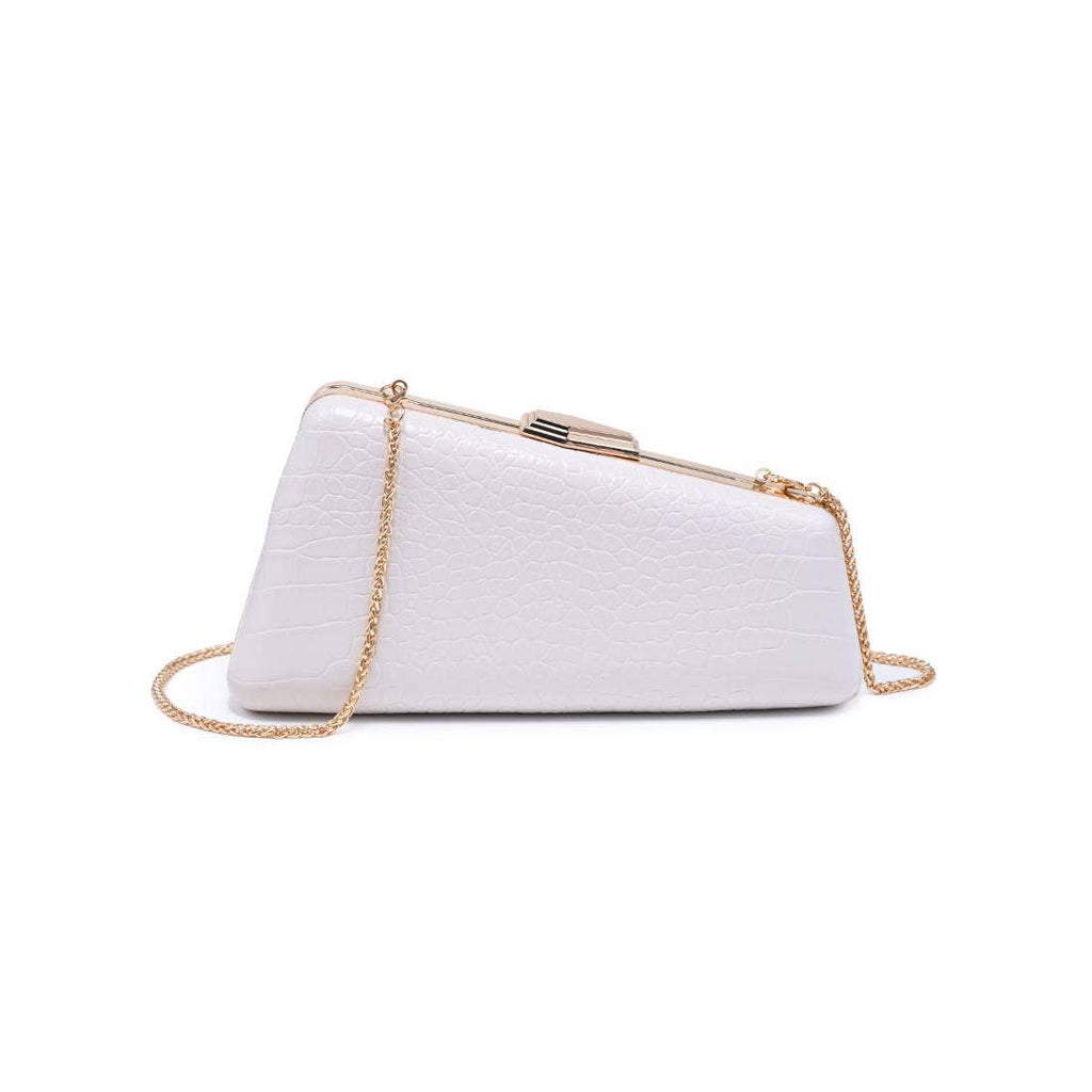 Irene - Croco Asymmetrical Evening Bag